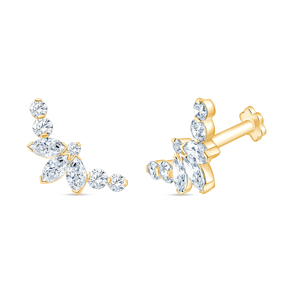 Marquise  Pear Cut Ear Climbers