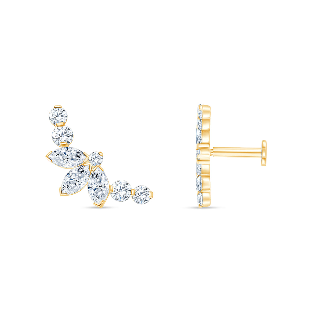 Marquise  Pear Cut Ear Climbers