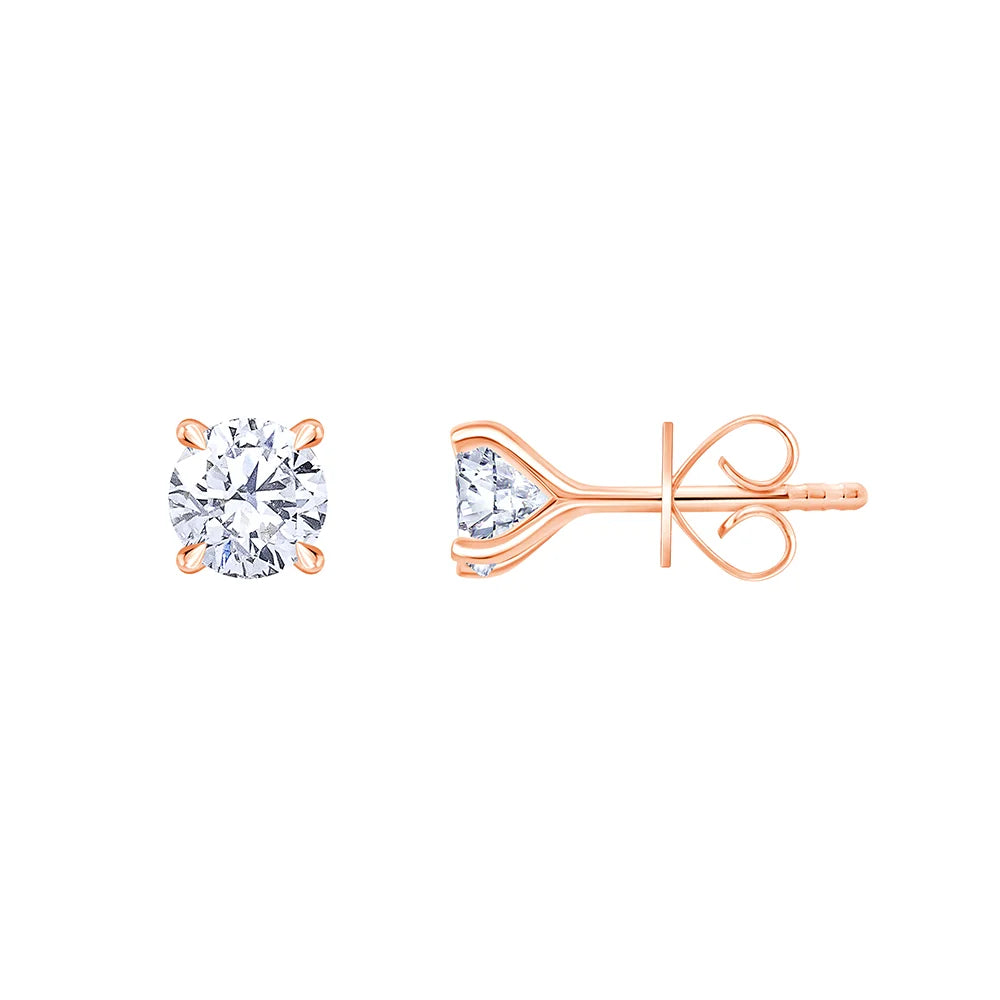 2 Carat Brilliant Cut Solitaire Stud Earrings
