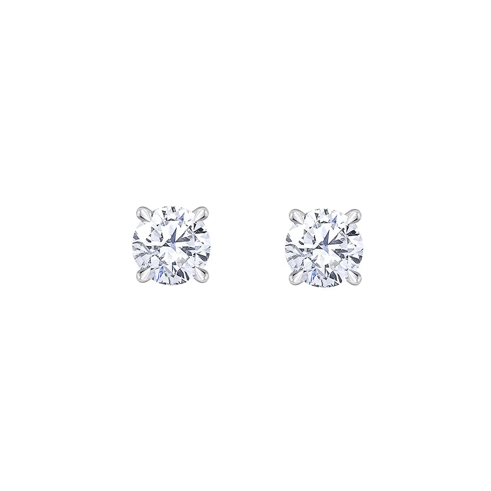 2 Carat Brilliant Cut Solitaire Stud Earrings