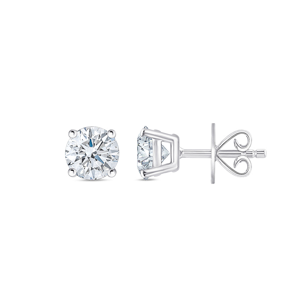 12 Carat Brilliant Cut Solitaire Stud Earrings
