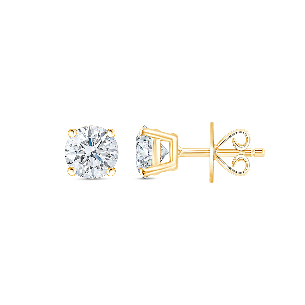 12 Carat Brilliant Cut Solitaire Stud Earrings
