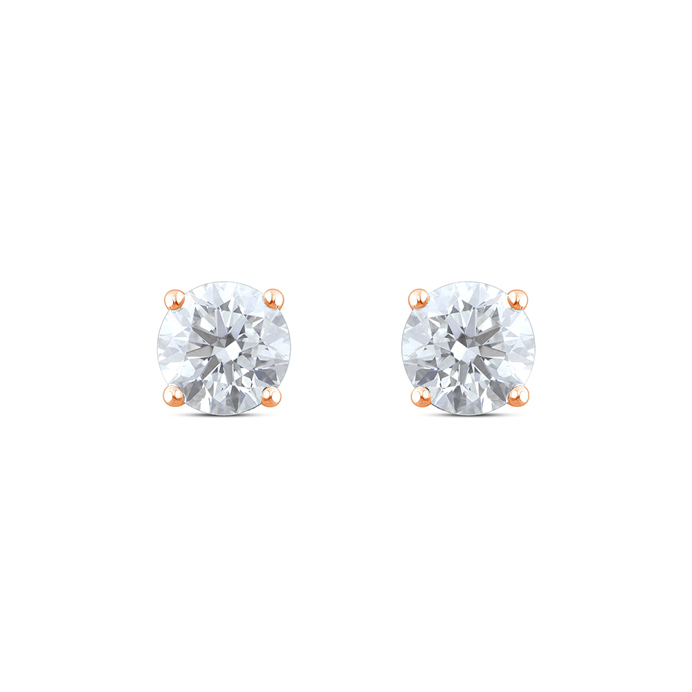 2 Carat Brilliant Cut Solitaire Stud Earrings