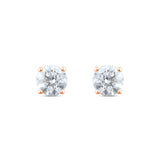 2 Carat Brilliant Cut Solitaire Stud Earrings