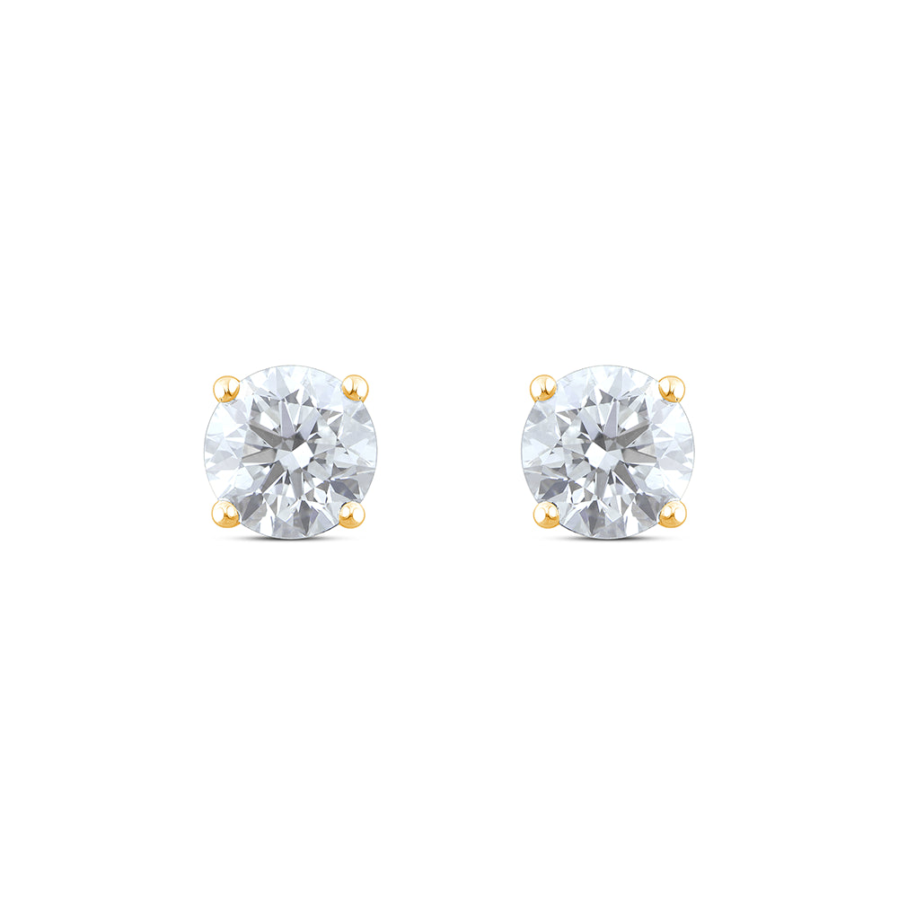 2 Carat Brilliant Cut Solitaire Stud Earrings