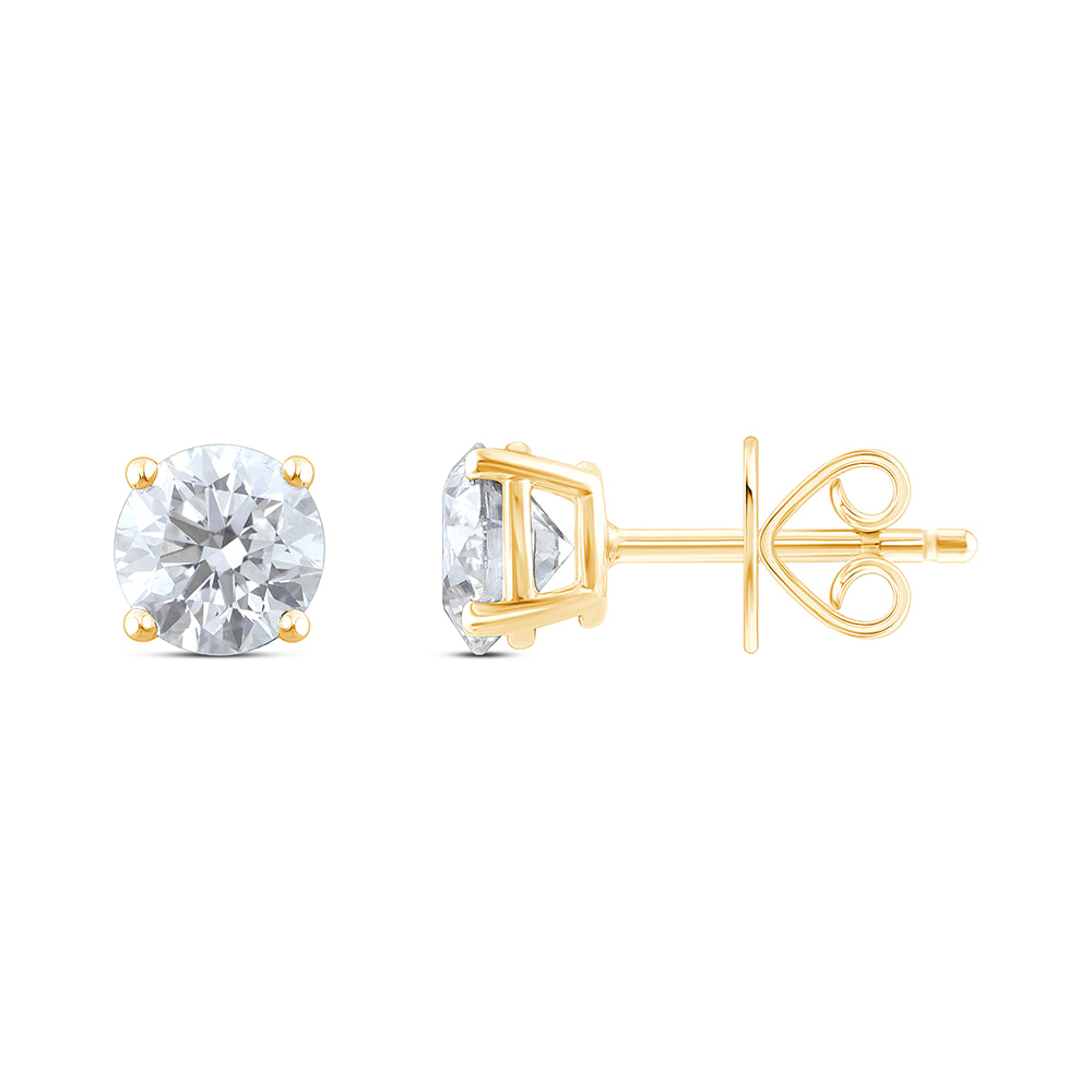 2 Carat Brilliant Cut Solitaire Stud Earrings