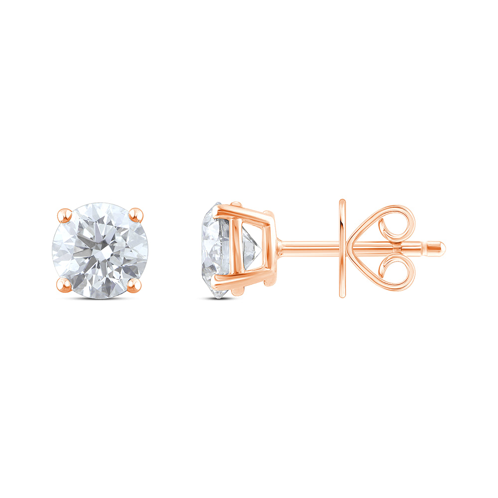 2 Carat Brilliant Cut Solitaire Stud Earrings