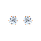 4 Carat Brilliant Cut Solitaire Stud Earrings