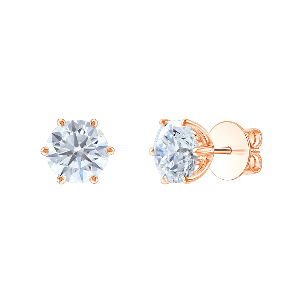 4 Carat Brilliant Cut Solitaire Stud Earrings