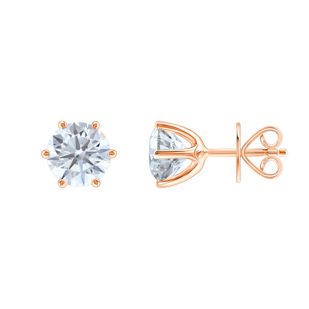 4 Carat Brilliant Cut Solitaire Stud Earrings