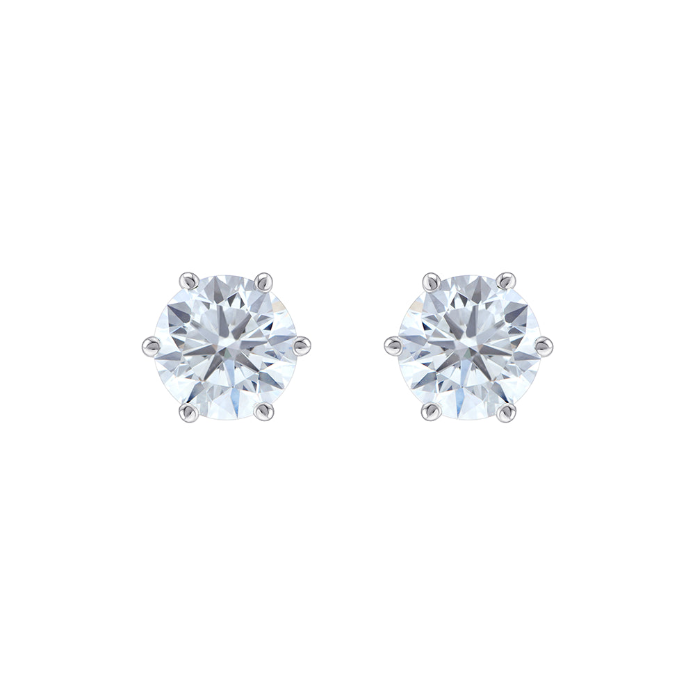 4 Carat Brilliant Cut Solitaire Stud Earrings