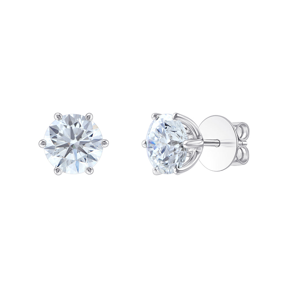 4 Carat Brilliant Cut Solitaire Stud Earrings