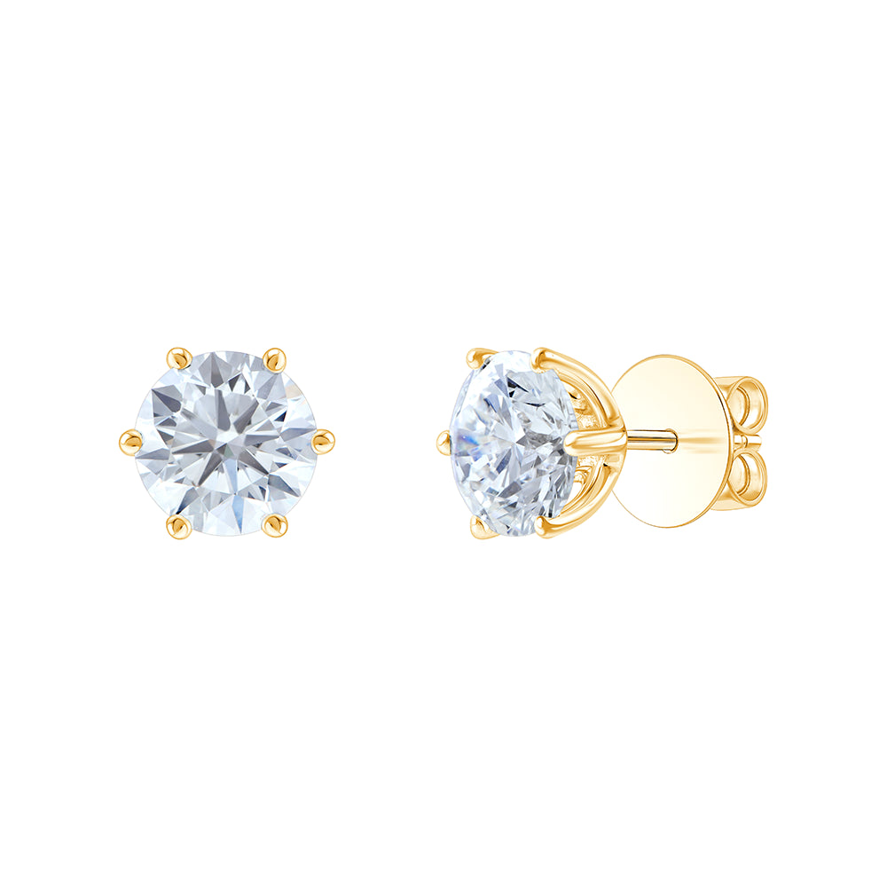4 Carat Brilliant Cut Solitaire Stud Earrings