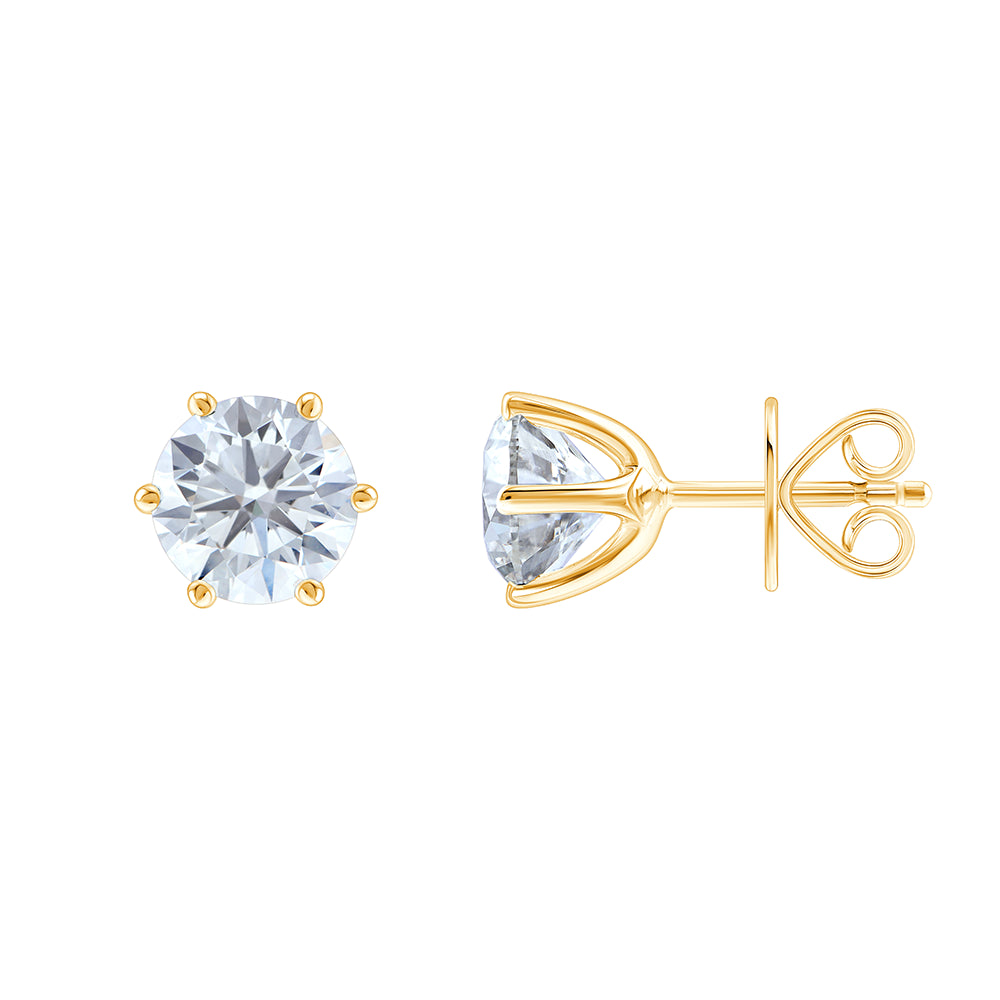 4 Carat Brilliant Cut Solitaire Stud Earrings