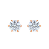 6 Carat Brilliant Cut Solitaire Stud Earrings