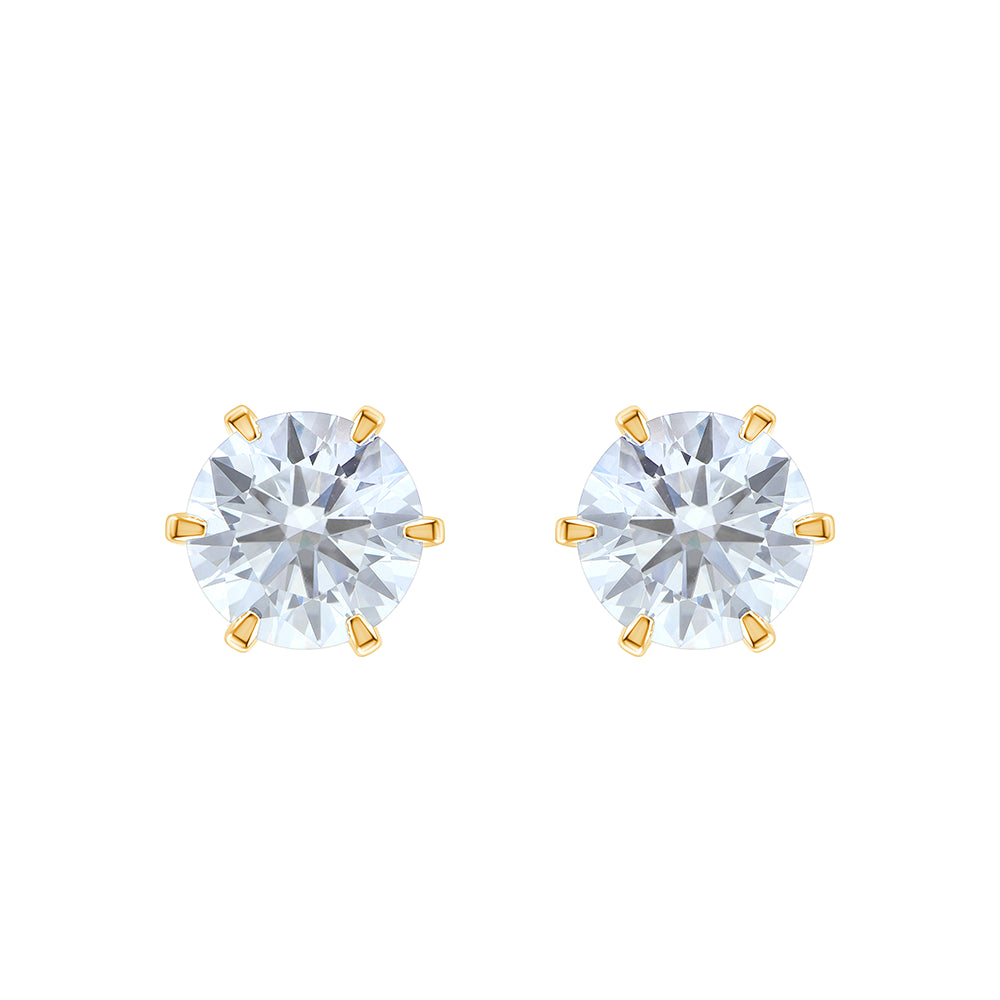 6 Carat Brilliant Cut Solitaire Stud Earrings