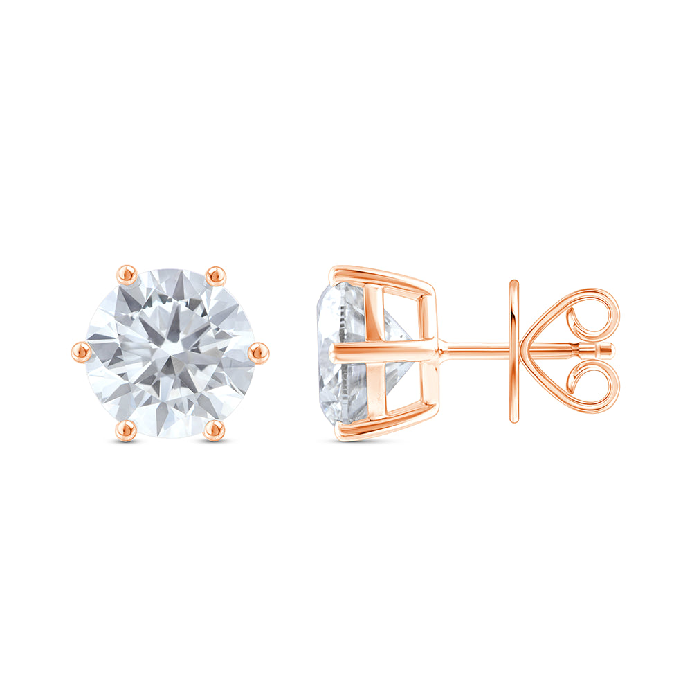10 Carat Brilliant Cut Solitaire Stud Earrings