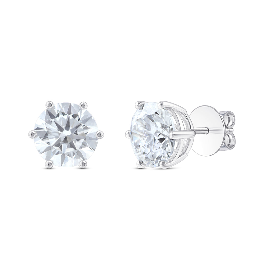10 Carat Brilliant Cut Solitaire Stud Earrings