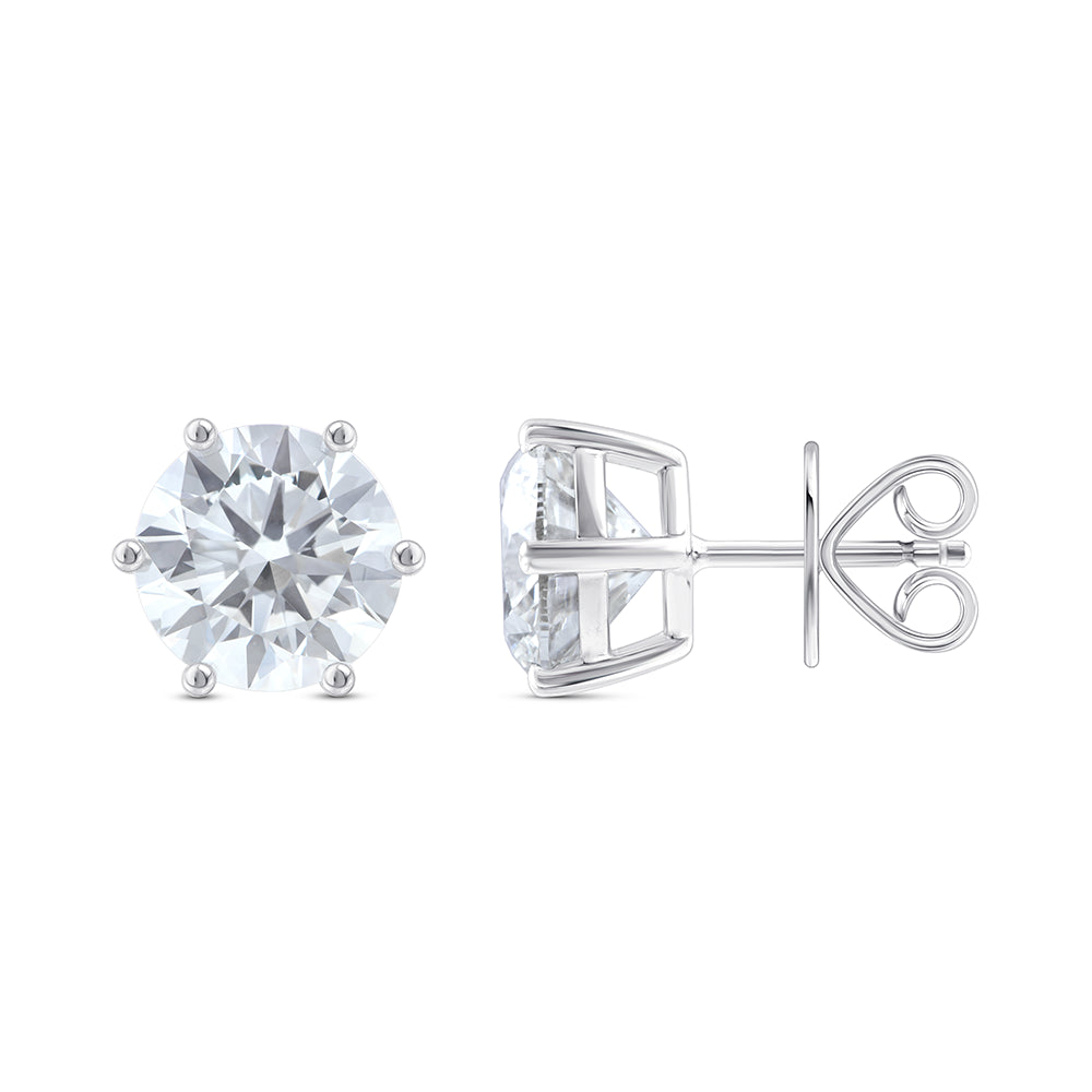 10 Carat Brilliant Cut Solitaire Stud Earrings