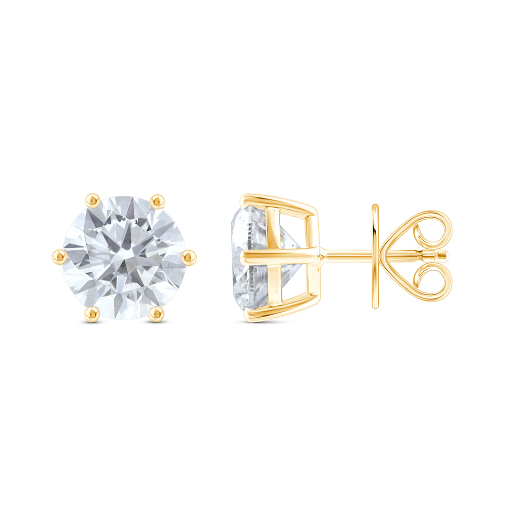 10 Carat Brilliant Cut Solitaire Stud Earrings