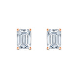 21 Carat Emerald Cut Solitaire Stud Earrings