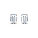 411 Carat Emerald Cut Solitaire Stud Earrings