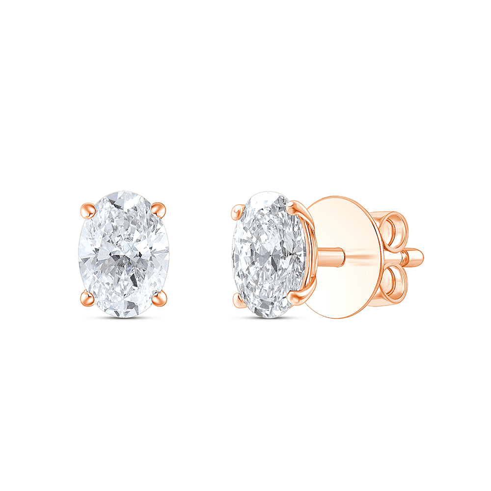 1 Carat Oval Cut Solitaire Stud Earrings