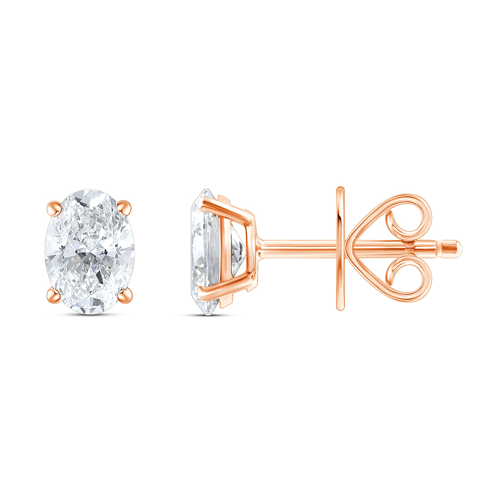 1 Carat Oval Cut Solitaire Stud Earrings