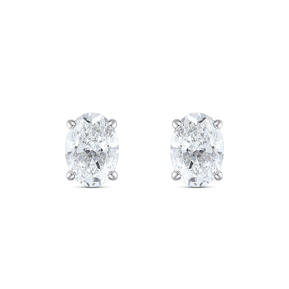 1 Carat Oval Cut Solitaire Stud Earrings