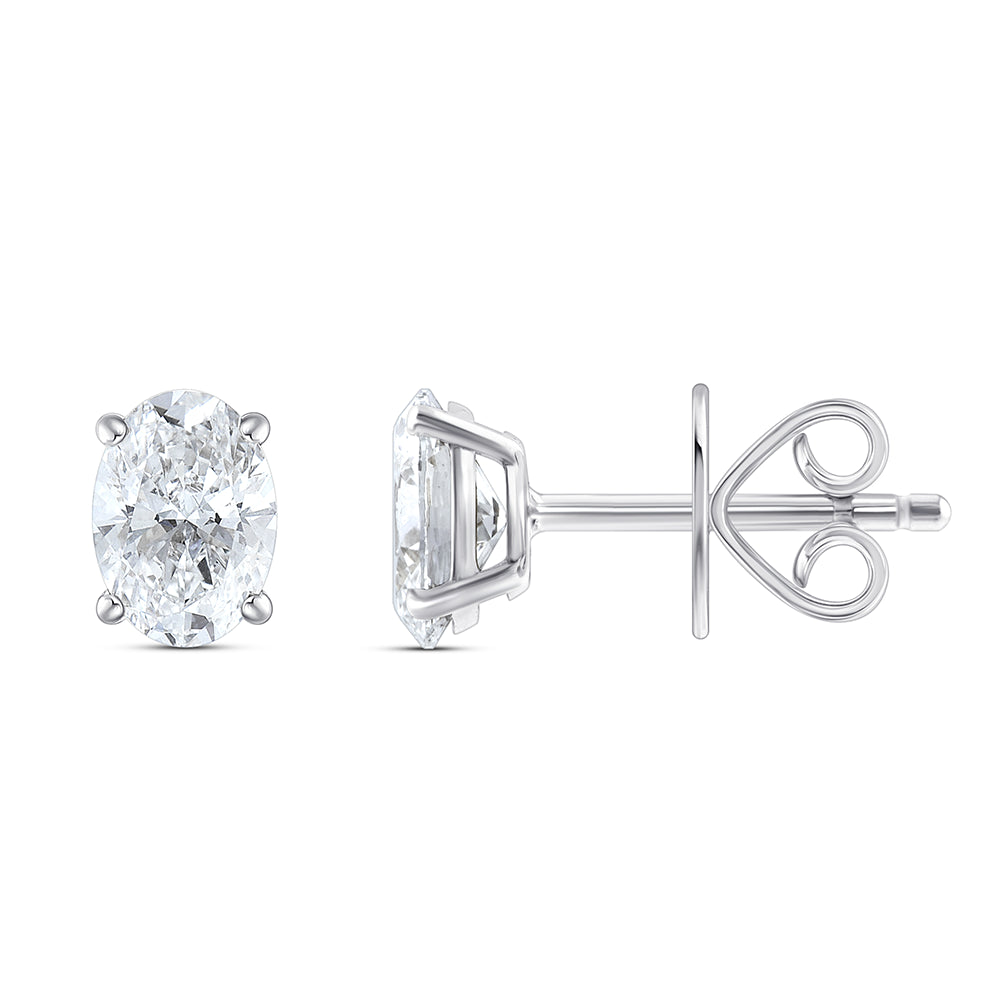 1 Carat Oval Cut Solitaire Stud Earrings