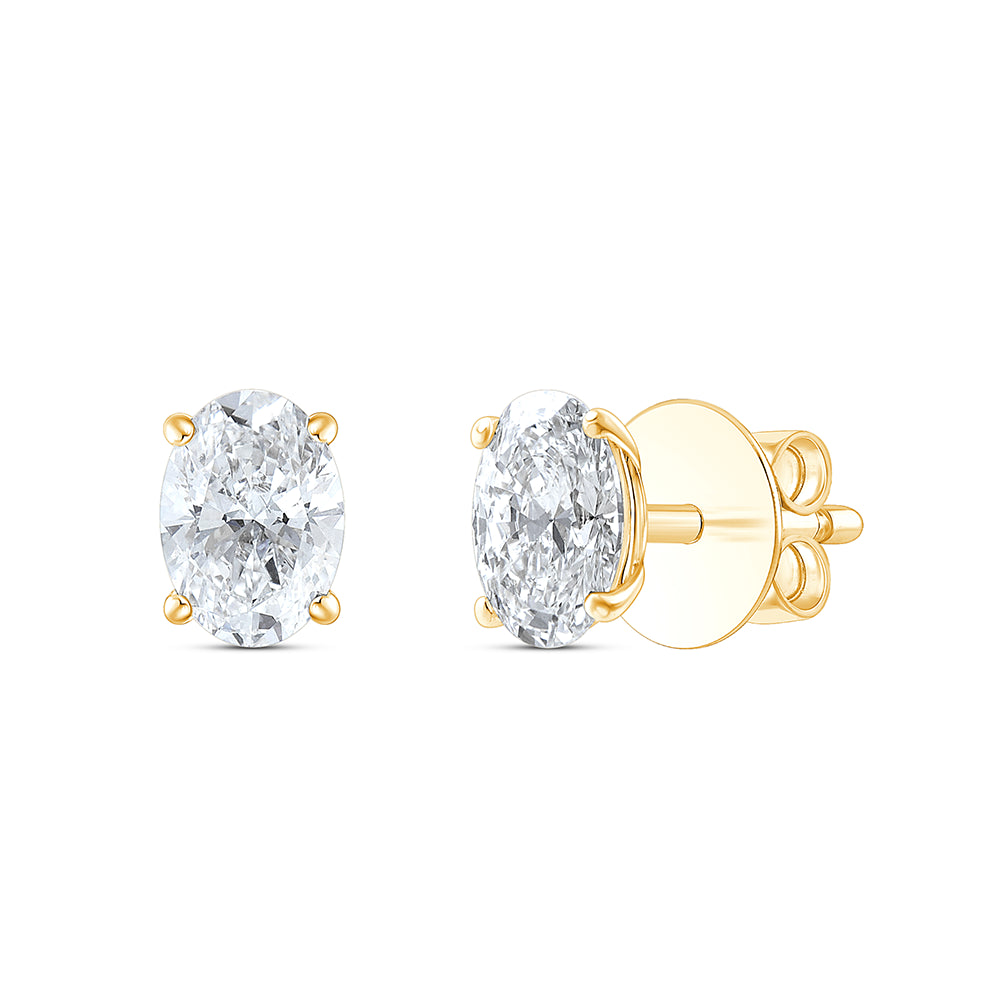 1 Carat Oval Cut Solitaire Stud Earrings
