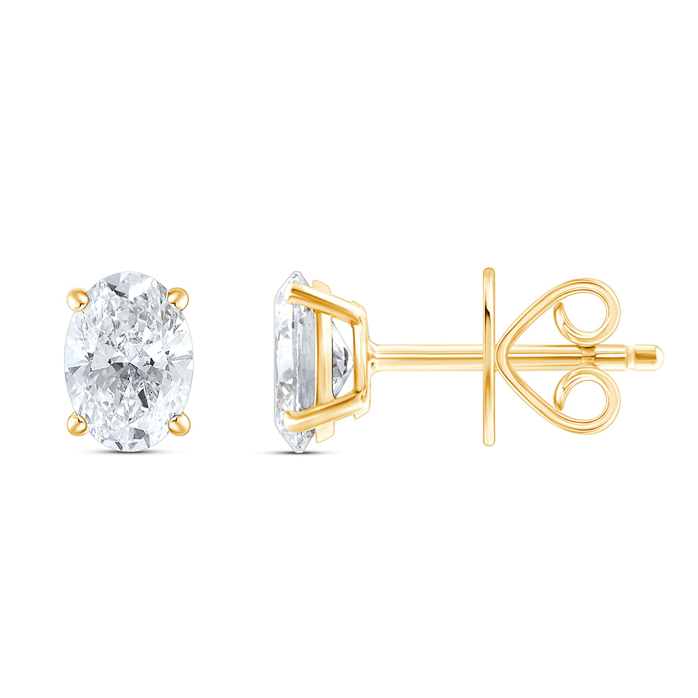 1 Carat Oval Cut Solitaire Stud Earrings