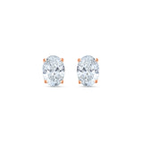 2 Carat Oval Cut Solitaire Stud Earrings