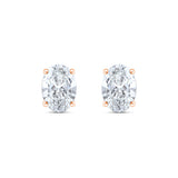 4 Carat Oval Cut Solitaire Stud Earrings