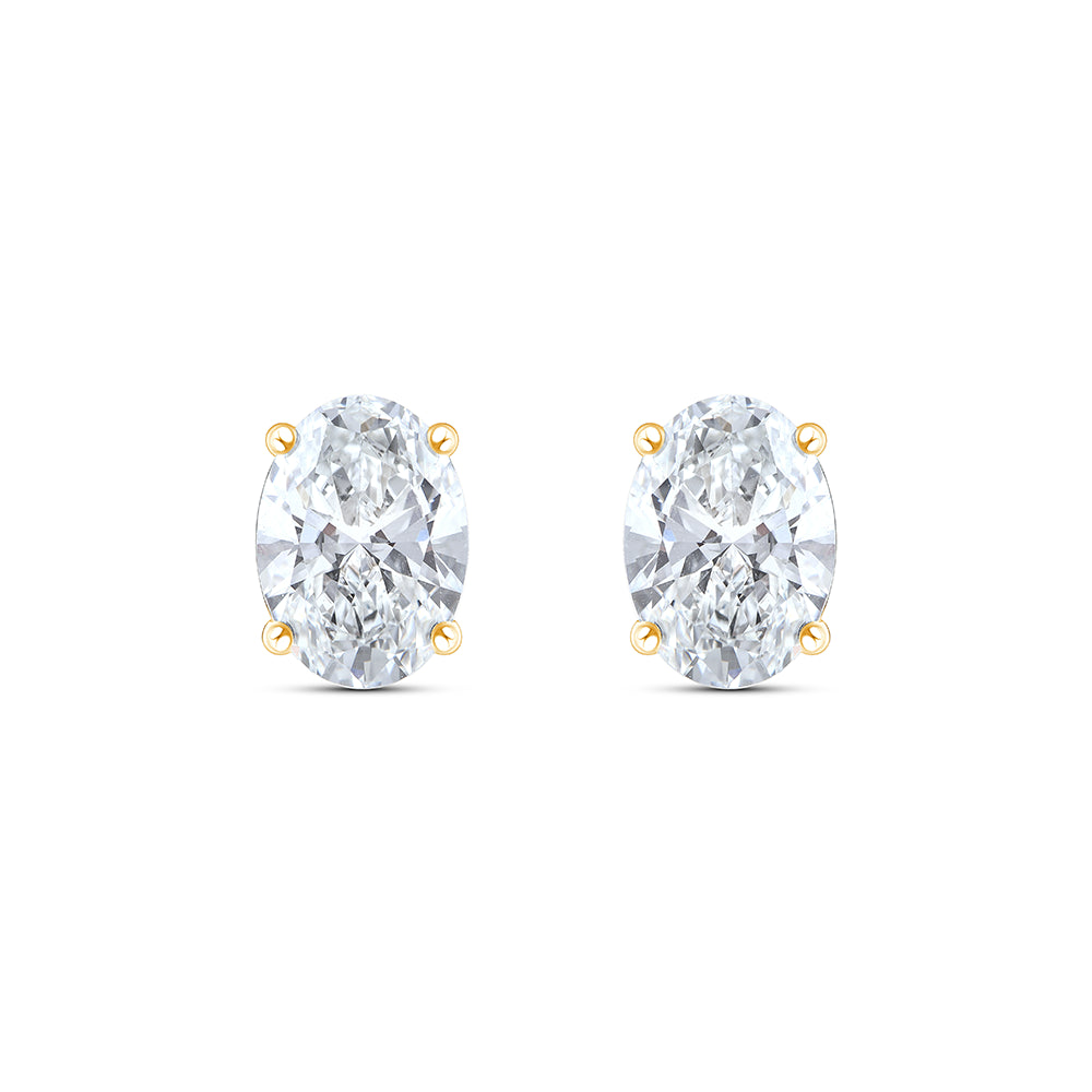 4 Carat Oval Cut Solitaire Stud Earrings