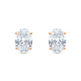 6 Carat Oval Cut Solitaire Stud Earrings