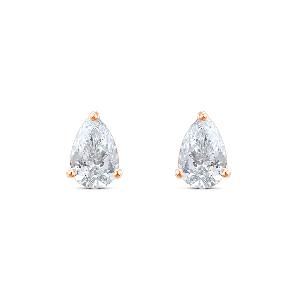 1 Carat Pear Cut Solitaire Stud Earrings
