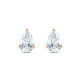 2 Carat Pear Cut Solitaire Stud Earrings