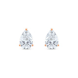 6 Carat Pear Cut Solitaire Stud Earrings