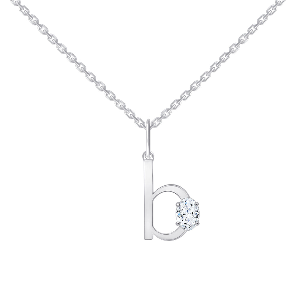 Oval Cut Initial B Pendant