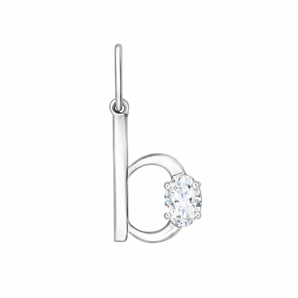 Oval Cut Initial B Pendant