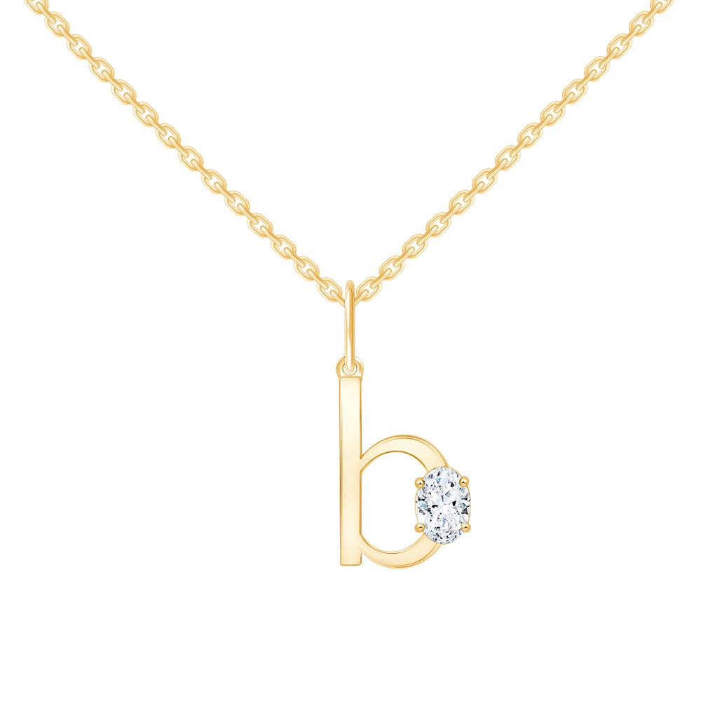 Oval Cut Initial B Pendant
