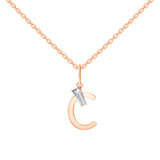 Baguette Cut Initial C Pendant