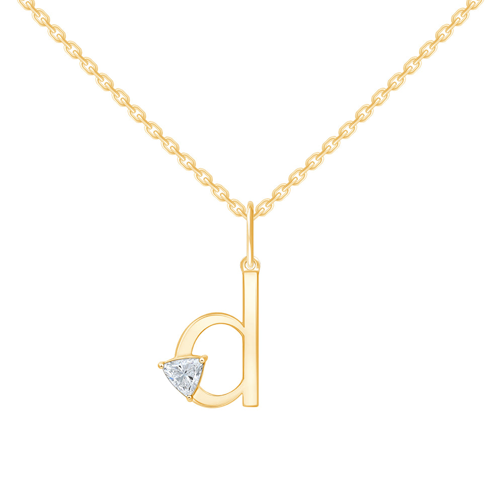 Trillion Cut Initial D Pendant