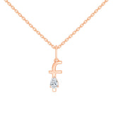 Pear Cut Initial F Pendant