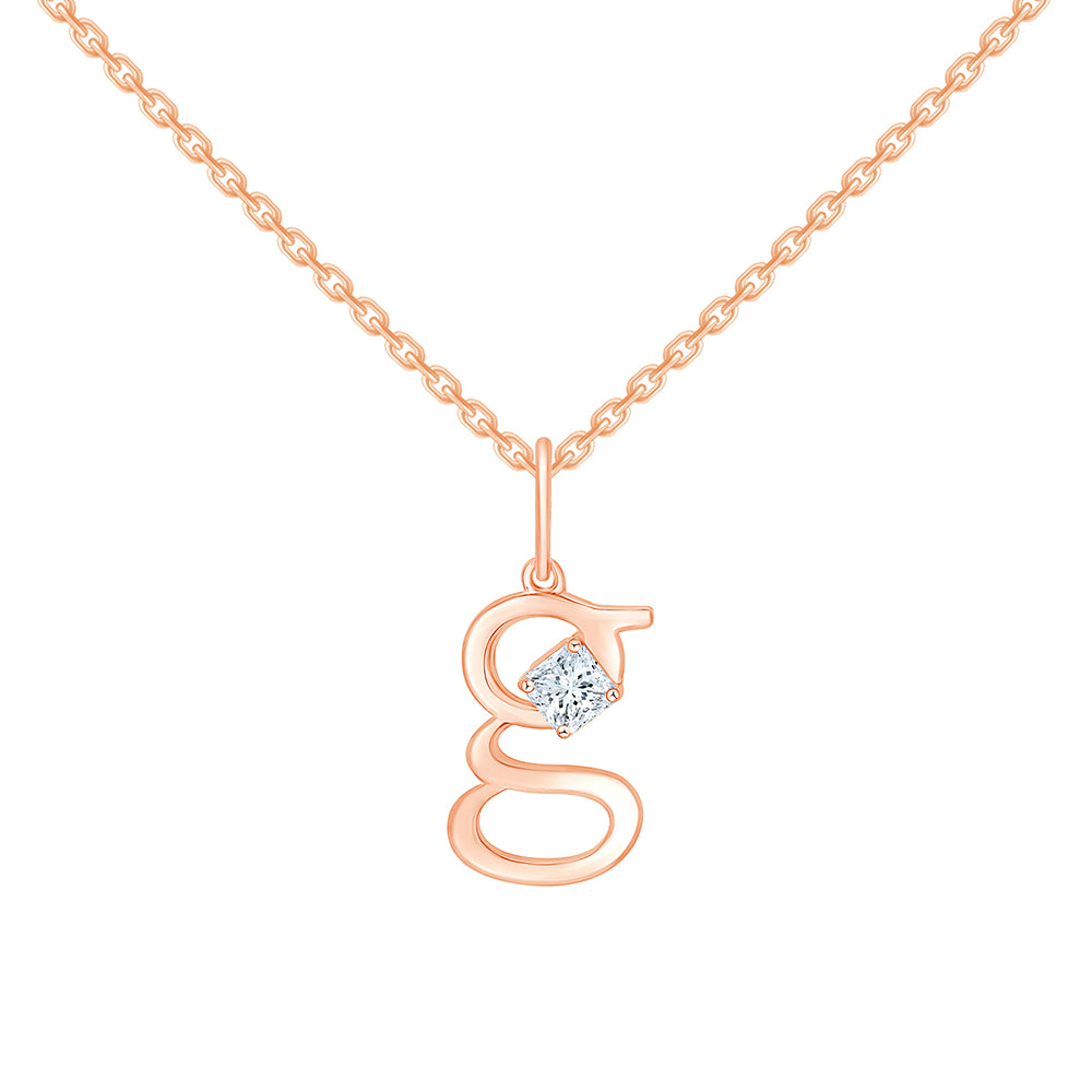 Princess Cut Initial G Pendant