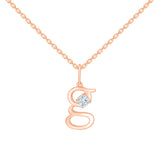 Princess Cut Initial G Pendant