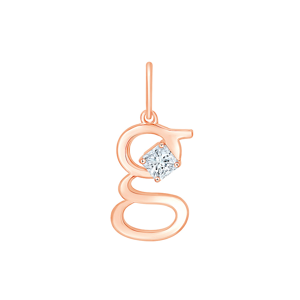 Princess Cut Initial G Pendant