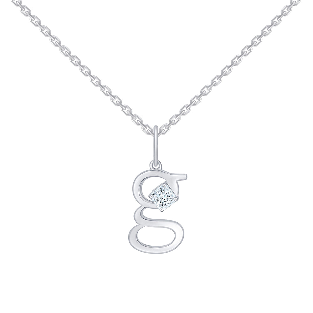 Princess Cut Initial G Pendant