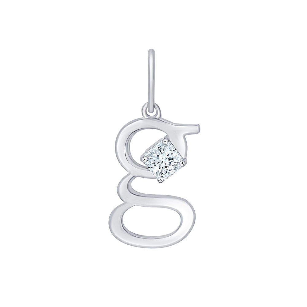 Princess Cut Initial G Pendant